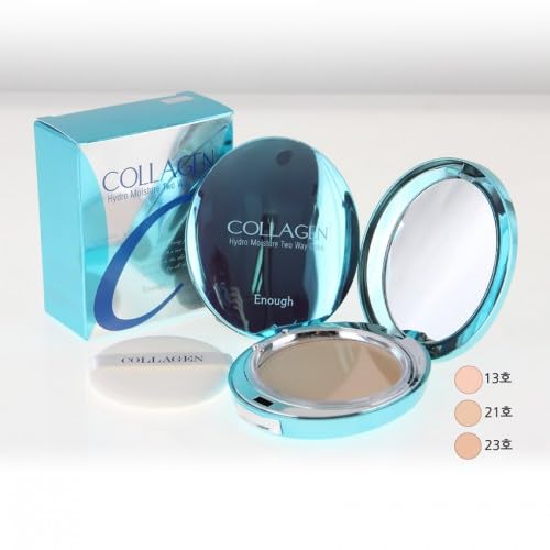 Enough Collagen Hydro Moisture Two Way Cake SPF25 PA++ (including Refill) - Lightweight Hydrating Powder Foundation with Refill - Korean Beauty Essential (23)