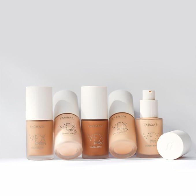 FARMASi Vfx Pro Foundation, Full Coverage Liquid Cream, Lightweight Long Lasting Coverage, Breathable Skin Moisturizer with Color True Matte Blending, Face Makeup, 1 fl. oz / 30 ml - Neutral Light 03