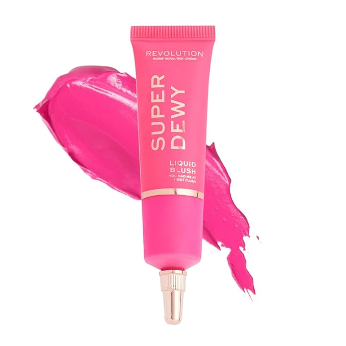 Revolution Beauty, Superdewy Liquid Blush, Richly Pigmented & Buildable, Blendable Formula, You Had Me At First Blush, 0.5 Fl. Oz.