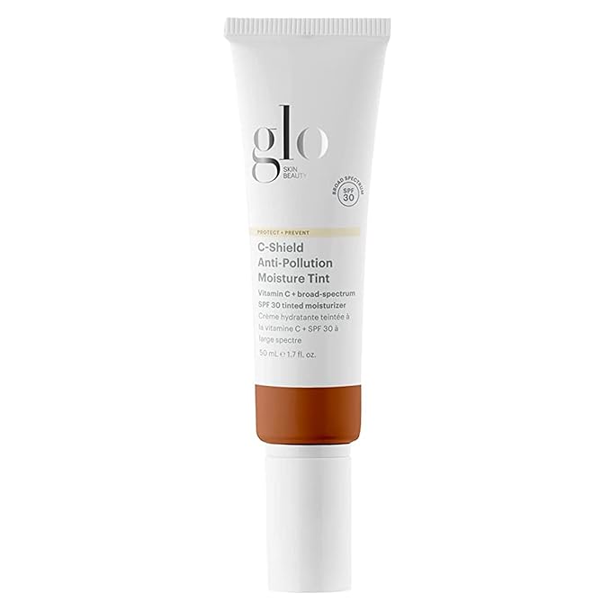 Glo Skin Beauty C-Shield Anti-Pollution Moisture Tint - Tinted Moisturizer With SPF 30 for Face, Broad Spectrum Protection & Vitamin C, 1.7 Oz (10W-Dark)