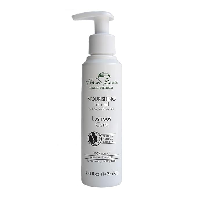 Nature's Secrets Nourishing Hair Oil. Scalp & Hair Strengthening Oil. Certified 100% Natural. With Green Tea Caffeine, Indian Gooseberry (Amla) and Organic Virgin Coconut Oil.