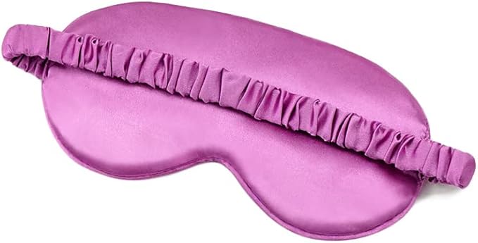 100% Natural Mulberry Soft Silk Sleep Mask, Light Blocking Eye Masks For Sleep, Night Blindfold Eye Mask Cover For Men And Women, Sleeping Night Mask For Travel (Purple)