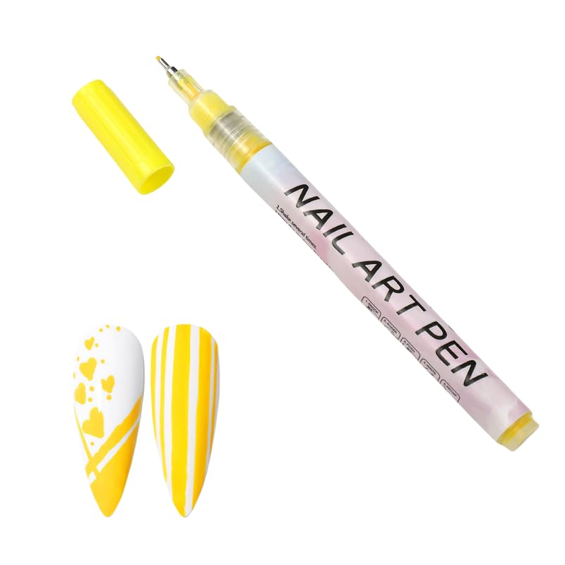 Nail Polish Pen, 1 PCS Nail Art Pen, Nail Pencil, DIY Drawing Painting Pen, for Nails DIY (Yellow 0.5mm)