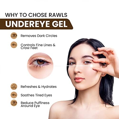 RAWLS 5% Caffeine Eye Serum and Under Eye Roller Cream for Dark Circles and Puffiness, Caffeine Eye Cream with 360° Massage Ball Reduce Wrinkles and Fine Lines-0.5 fl oz