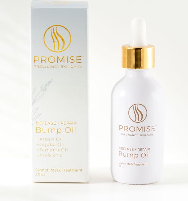 Promise Stretch Mark Prevention Kit, Scars and Dry Skin, Ultra-Hydrating Stretch Mark Cream and Stretch Mark Oil for Pregnant Women, Vegan, Non-Toxic, Set