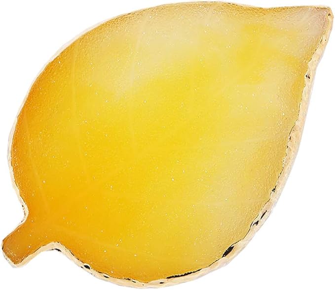 1 Pcs Leaf Resin Nail Art Palette Painting Makeup Palette Tray Cosmetic Nail Gel Polish Colors Mixing Pallet Yellow