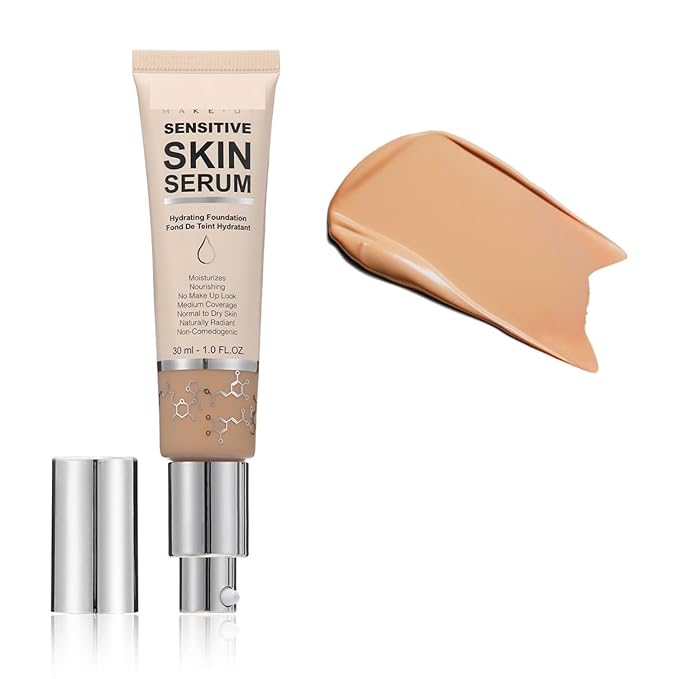 MAEPEOR Hydrating Foundation 6 Colors Full Coverage Liquid Foundation Naturally Mattle Oil-Control Foundation for All Skin Tone (03 Buff Beige)