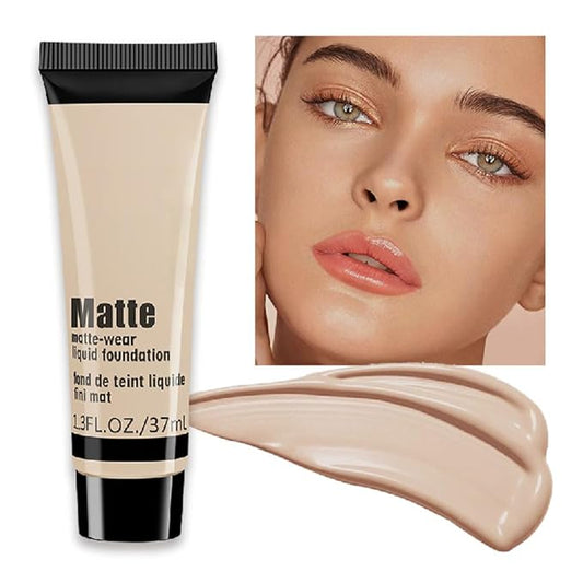 1 Pack Liquid Foundation Cream for Face Makeup,Durable Full Coverage Matte Concealer Make Up,Oil Control & Waterproof Base Primer -1 Fl.Oz-BEIGE 4#