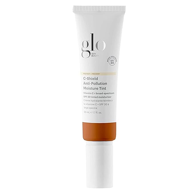 Glo Skin Beauty C-Shield Anti-Pollution Moisture Tint - Tinted Moisturizer With SPF 30 for Face, Broad Spectrum Protection & Vitamin C, 1.7 Oz (9N-Dark)