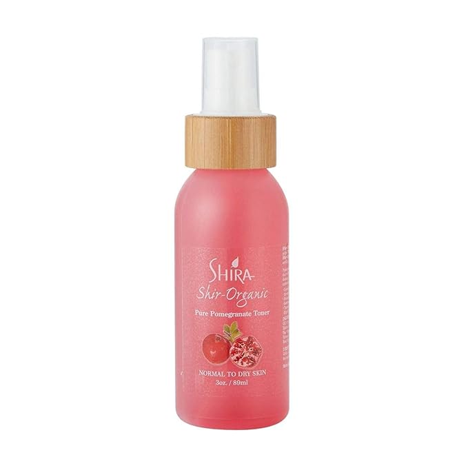 Shira Shir-Organic 4 pack for Normal to Dry Skin - Coconut Oatmeal Cleanser, Pomegranate Toner & Apricot Moisturizer & AHA Treatment Scrub