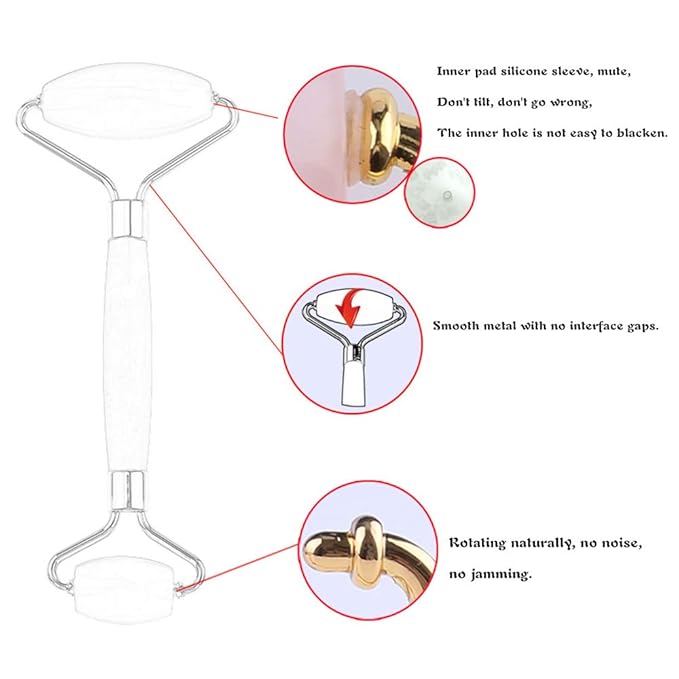 Jade Roller and Gua Sha Set - Facial Body Eyes Neck Massager Tool for Beautiful Skin Detox - Reduce Wrinkles Aging -（Southern Jade）