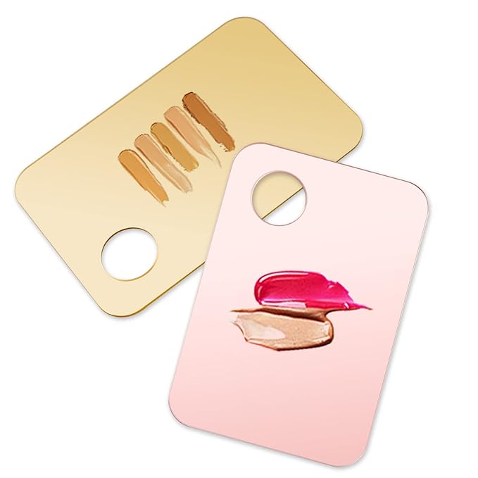 6 Pcs Acrylic Cosmetic Makeup Palette Tray Foundation Spatula Makeup Mixing Palette Apply for Foundation Eye Shadow Lipsticks Nail Art Beauty Salon