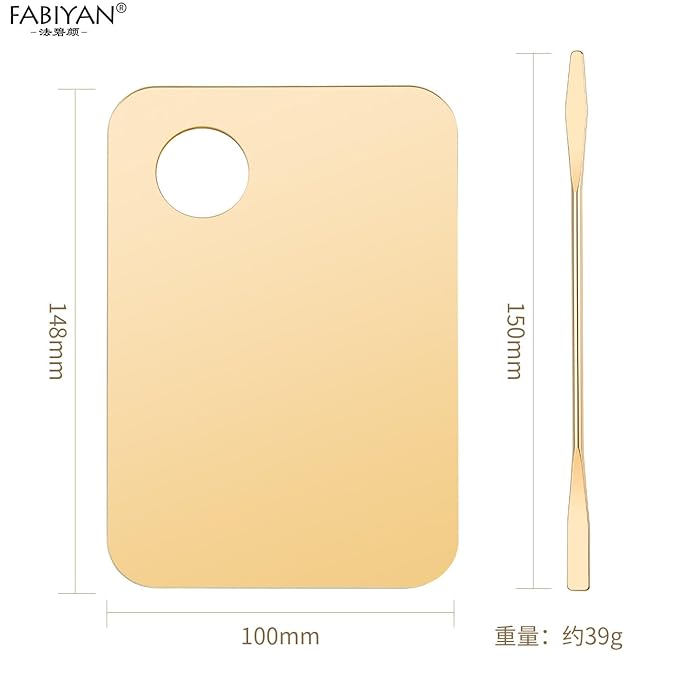 1 Pc Acrylic Cosmetic Makeup Palette Tray Foundation Spatula Makeup Mixing Palette Apply for Foundation Eye Shadow Lipsticks Nail Art Beauty Salon (Yellow)