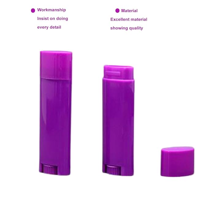 5ml 25Pcs Empty Oval Deodorant Lip balm Tubes Containers Twist-up Refillable Containers for Lipstick,Chapstick,Homemade Lip balm,DIY Deodorants(Purple)