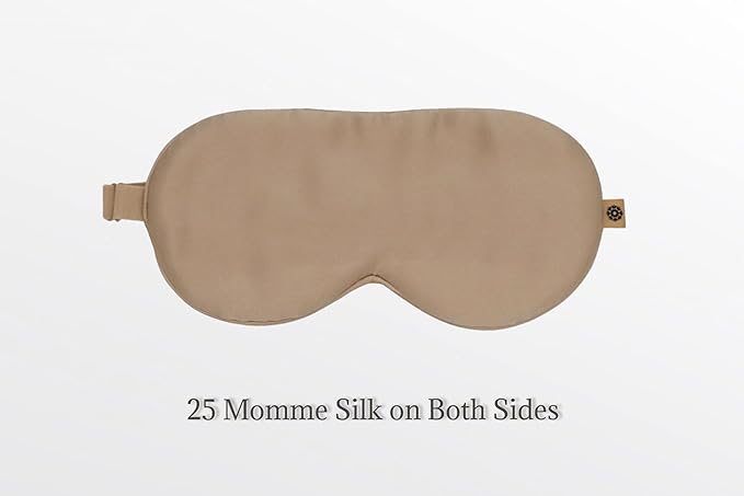 Premium 25 Momme Mulberry Silk Eye Mask for Sleeping (Champagne)