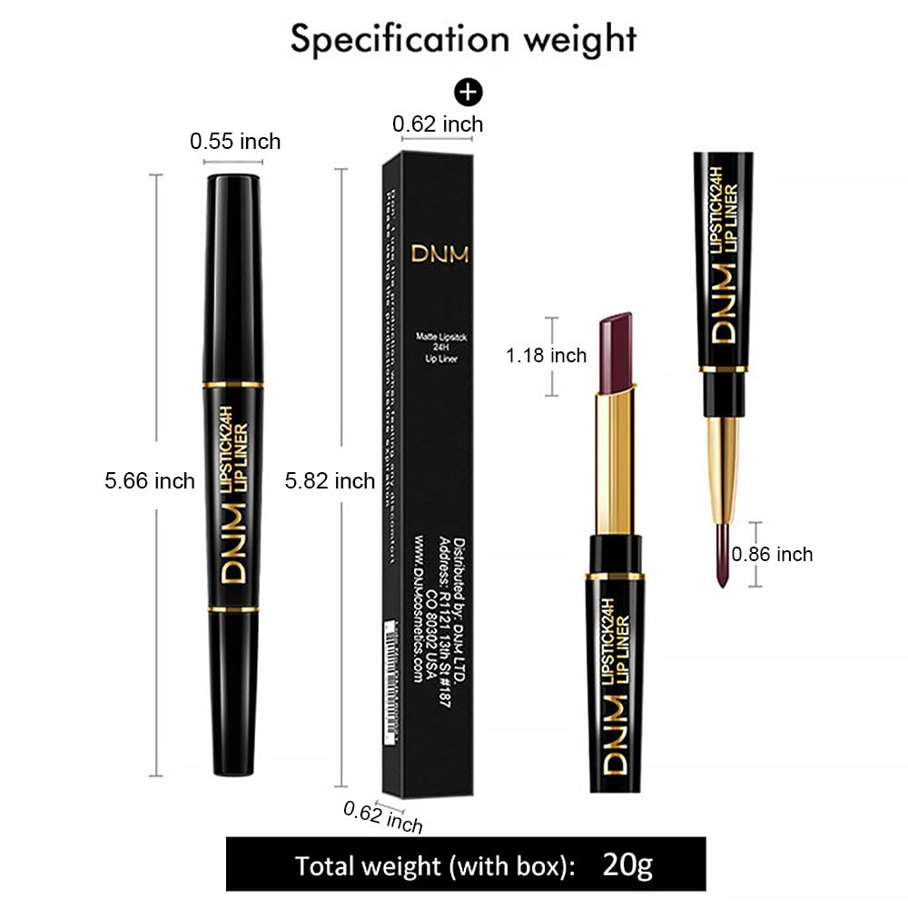 Kaely 2-in-1 Ruby Red Lip Liner & Lipstick Set Kit for Women, Matte Lips Kit with Lip Liner Lip Stains Long Lasting Waterproof 24 Hour Lipstick and Lip Liners Combo Lipliners Pencil Set 14