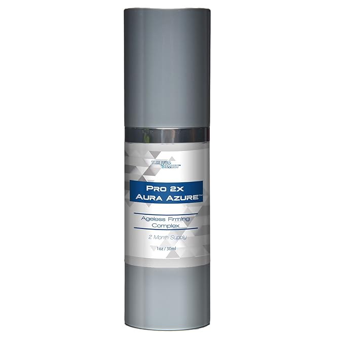 Pro 2x Aura Azure Serum - Anti Aging Serum - 2 Month Supply - Skin Firming Complex to Reduce Wrinkles Appearance - Exfoliate - Nourish - Improve Hyperpigmentation & Dark Circles - Aid Cell Renewal