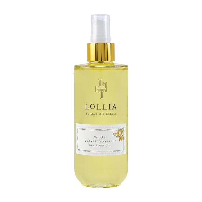 LOLLIA Wish Dry Body Oil, 6.8 Fl. Oz. – Sugared Pastille – Women’s, Scented, Moisturizing, Dry Body Oil for Women, For All Skin Types
