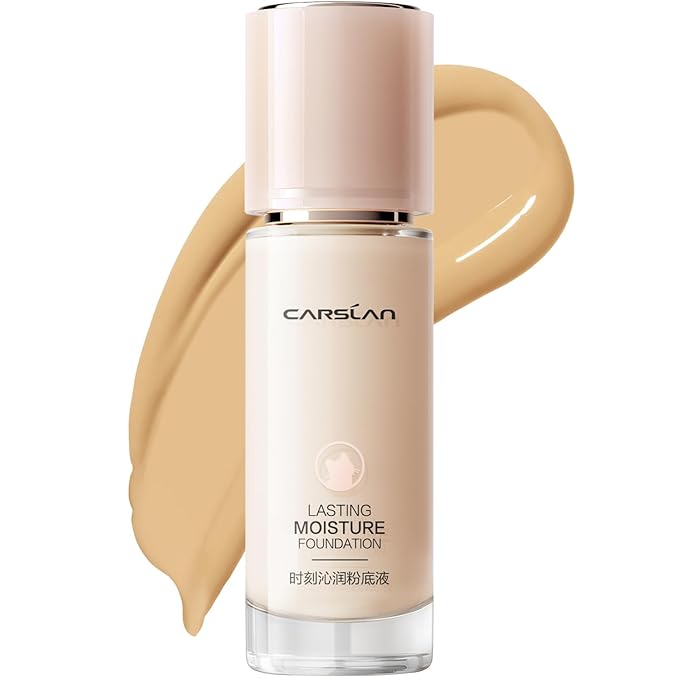 Lasting Moisture Foundation, 24H Longlasting Medium Coverage Dewy Finish Face Makeup, Poreless, Lightweight, Hydrating Liquid Foundation For Dry Skin, N01