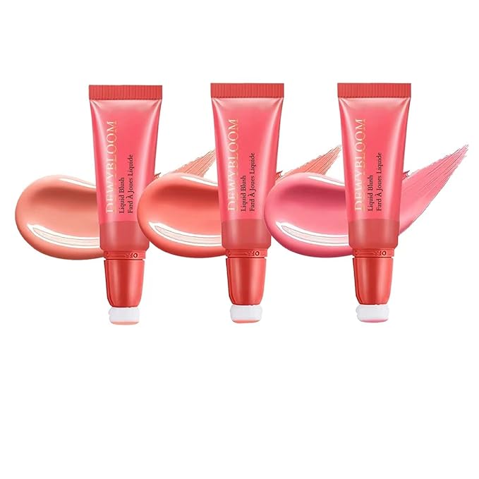 3 Color Liquid Blush,Soft Cream Lightweight Beauty Blush.(101# Ravishing -Nude Pink+102# Serenade-Sweet Peach+103# Rosa-Cool Pink)