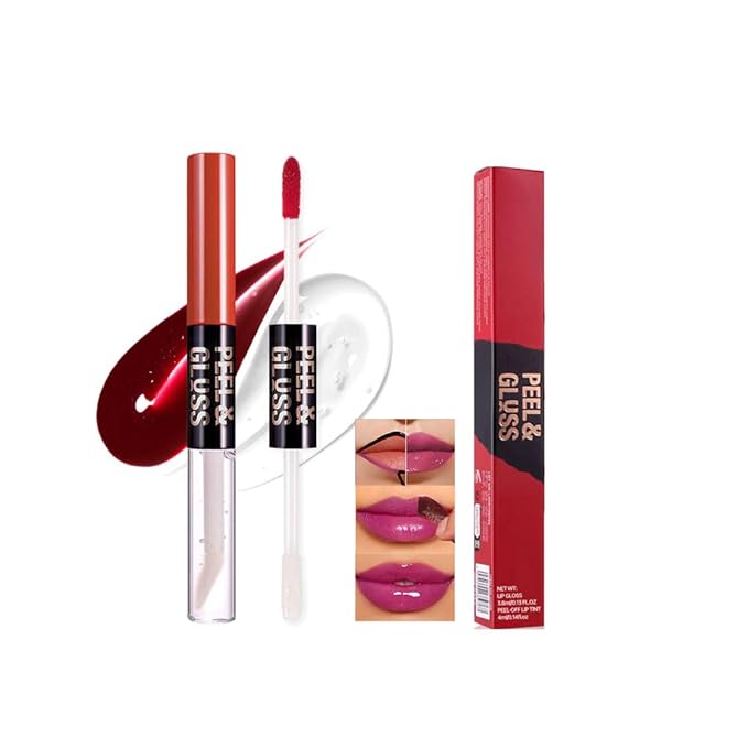 Deep Raspberry Peel Off Lip Gloss Masque,Lip Stain Peel Off Tattoo-Peel Off Lip Tint andLip Oil 2-in-1,Long Lasting Waterproof Transfer-proof Lip Mask Lip Gloss Peel Off Lip Liner,for All SkinType 05#