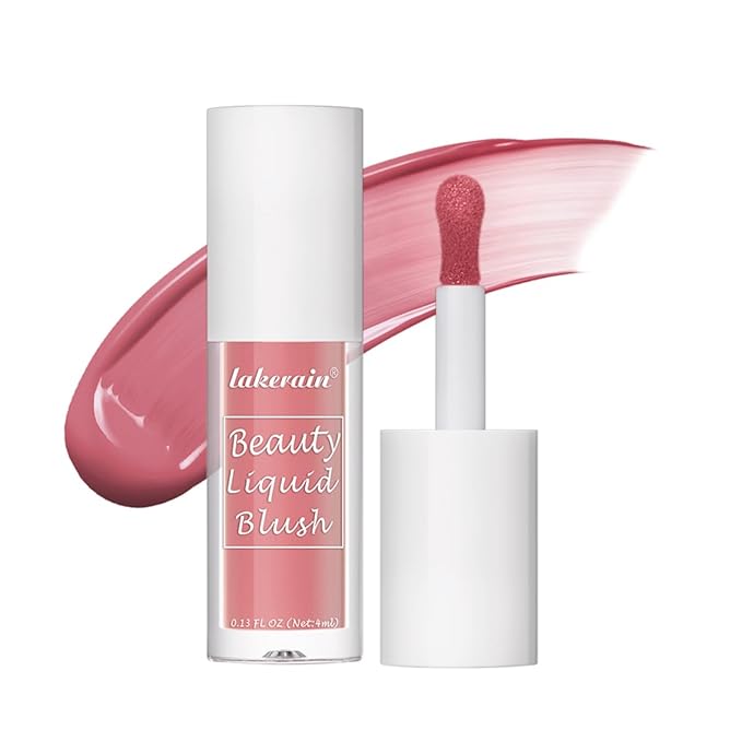 Liquid Blush for Cheeks Makeup Face Blush, Weightless Cream Formula, Smudge Proof Long-Wearing Pigmented Blush, Natural Look Makeup Face Blushes, Shimmer Finish, Dainty - 04# Coral maiden