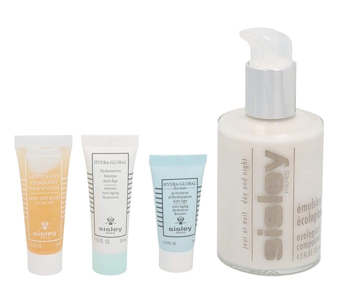 SISLEY, Ecological Compound Piece Set Ecological Compound 125ml + Buff Wash Face Gel 10ml + HydraGlobal Serum 5ml + HydraGlobal 10ml, Multi, 4 Count, (Pack of 4)