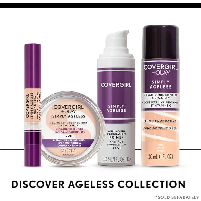 COVERGIRL & Olay Simply Ageless 3-in-1 Liquid Foundation, Classic Tan, 1 Fl Oz (Pack of 1)