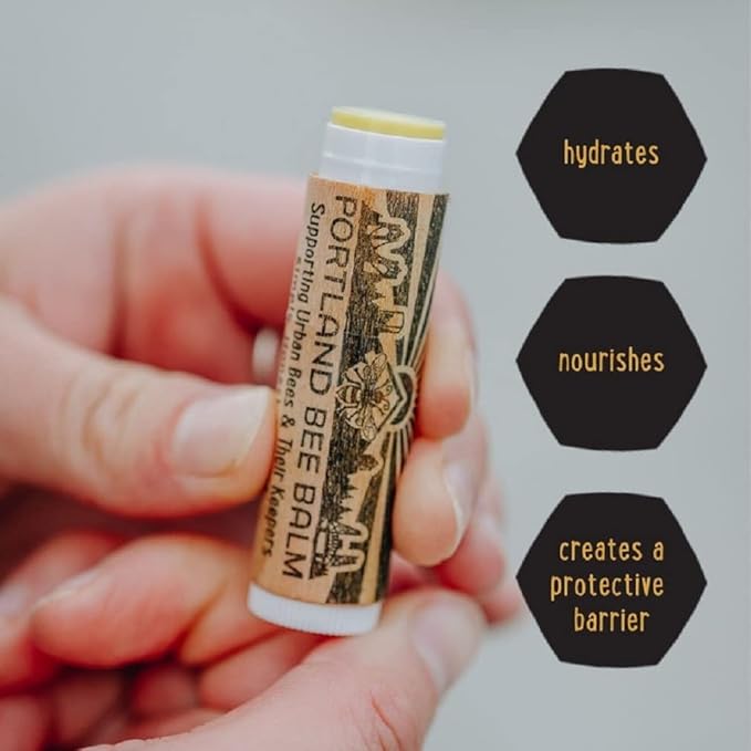 Portland Bee Balm All Natural Handmade Beeswax Based Lip Balm, Rose Garden 9 Count