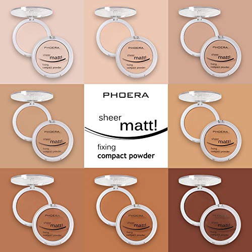 2 Pack PHOERA Matte Face Powder, Control Oil Brighten Skin Color Cover Blemish Makeup Face Setting Setting Powder 。 201-Translucent