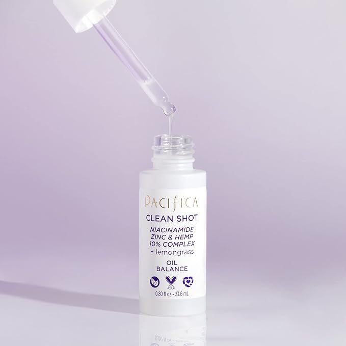 Pacifica Clean Shot Niacinamide Zinc and Hemp 10 Percent Complex Unisex 0.8 oz