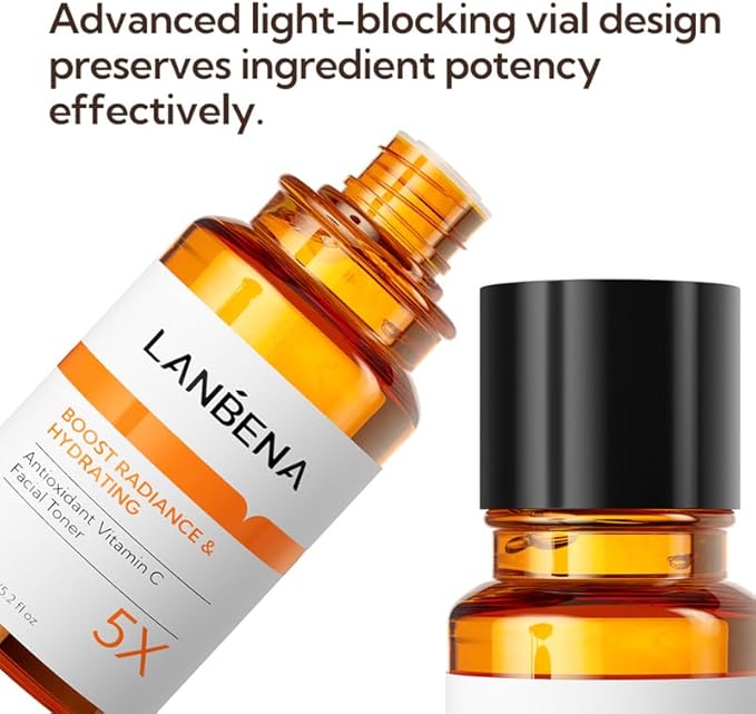 Toner for Face, LANBENA Vitamin C Face Toner, Brightens and Balances pH, Hydrating Face Toner for Women, Facial Toner with Hyaluronic Acid, Non-Alcoholic 150ML