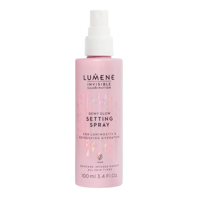 Lumene Invisible Illumination Dewy Glow Setting Spray - Facial Spray for All Skin Types - Makeup Primer & Dewy Setting Spray - Refreshing Face Mist (3.4 fl oz)