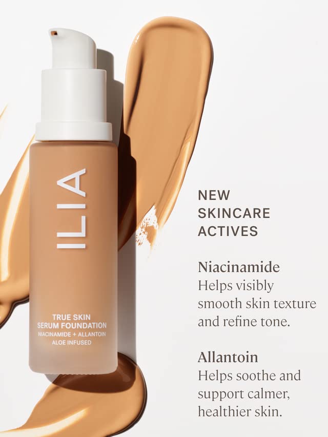 ILIA - True Skin Serum Foundation | Non-comedogenic, Cruelty-Free, Vegan, Weightless Feel, Buildable Coverage, Safe For Sensitive Skin (Aran SF6.5)