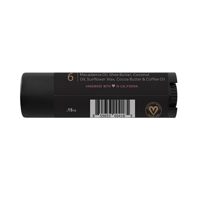 Natural Lip Butter Lip Balm - Coffee - Pure Enough to Eat - Made With Just 6 Vegan Ingredients - 100% Natural & Organic Moisturizing Lip Care for All Day Hydration (3-Pack)
