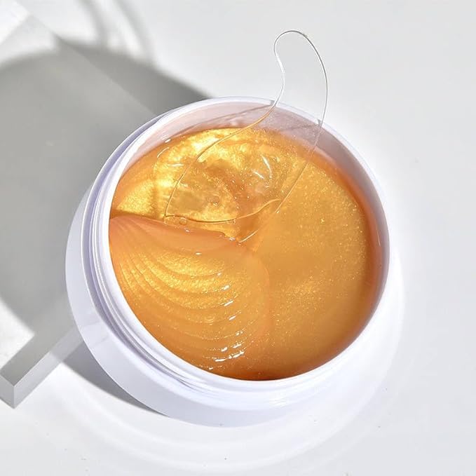 Nourishing Collagen & Peptide Under Eye Patches. With Vitamin E and Hyalauronic Acid. All Organic, Vegan and Paraben Free. (Gold)