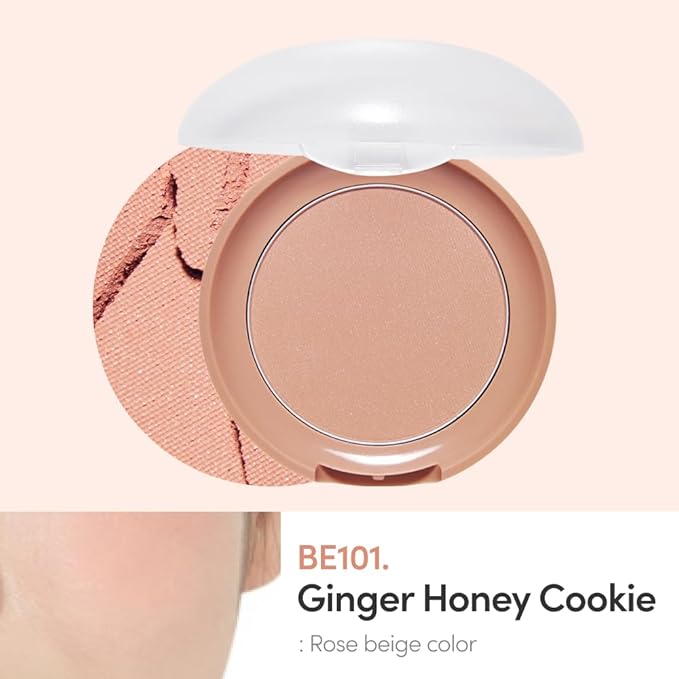 ETUDE Lovely Cookie Blusher #BE101 Ginger Honey Cookie 4g | Glowing & Natural Powder Blush with Long-Lasting Sebum Control | Easy Application | Puffy Cushion for a Lovely Makeup Look