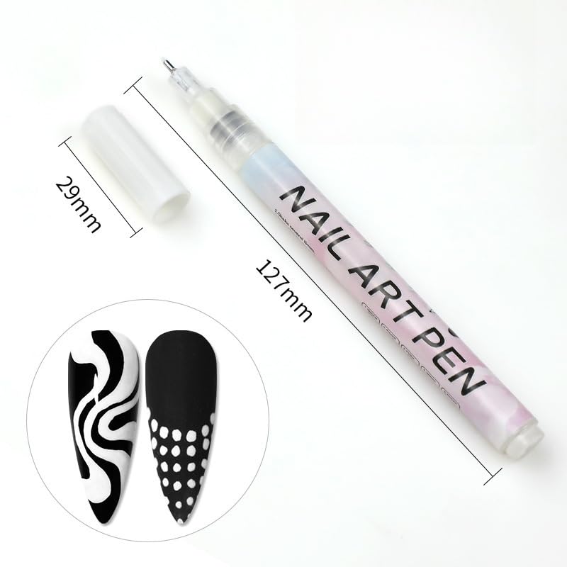 Nail Art Pens Quick Dry, 1 PCS Nail polish Pens, Nail Art Markers, Acrylic Paint Pens, Nail Pencil, DIY Drawing Painting Liner Pen, Nail Design for Nails DIY French Manicure