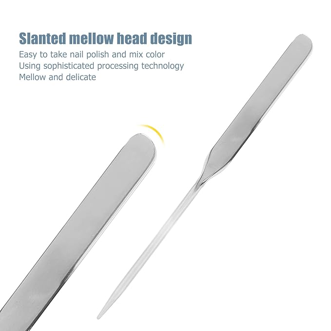 Makeup Spatula,Liquid Foundation Spatula, Stainless Steel Ergonomic Nail Art Makeup Stirring Rod, Durable Makeup Spatula Tool, Mini Makeup Spatula, Makeup Must Haves, for Makeup Art, makeup spatu