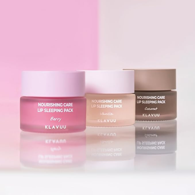 Klavuu Nourishing Care Lip Sleeping Pack(Berry & Berry) - Overnight Exfoliating & Nourishing Lip Treatment Balm for Dry Lips - Natural Moisturizing Lip Oil - Lip Balm to Repair & Protect Lips