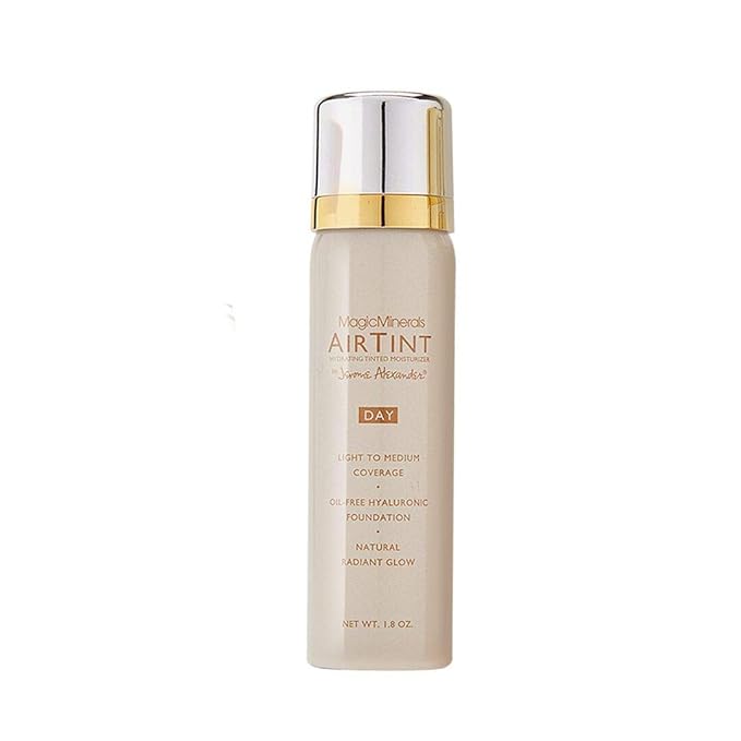 Jerome Alexander MagicMinerals AirTint Tinted Moisturizer AirBrush Spray Light Shade | Tinted Moisturizer Spray with Anti-Aging Ingredients | Medium