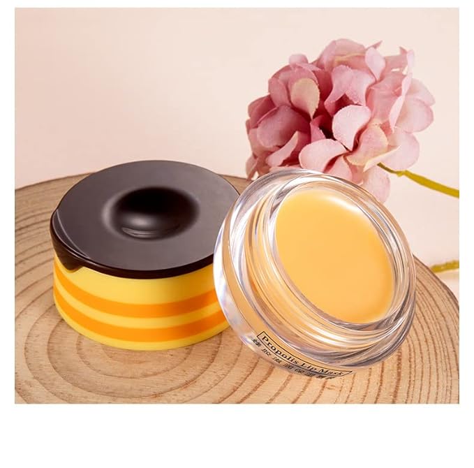 4 Pcs Lip Balm Honey Pot, Honey Moisturizing Lip Mask Reduces Lip Lines,Prevention Dry and Cracked Lip Scrubs Exfoliator.