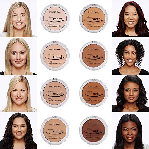 2 Pack Matte Face Powder, Control Oil Brighten Skin Color Cover Blemish Makeup Face Setting Setting Powder Foundation。205# Golden Beig