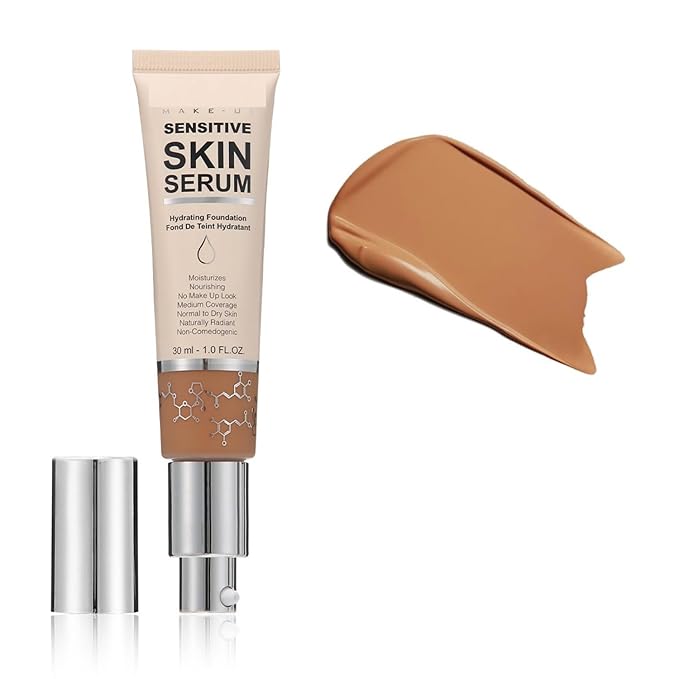 MAEPEOR Hydrating Foundation 6 Colors Full Coverage Liquid Foundation Naturally Mattle Oil-Control Foundation for All Skin Tone (05 Tan)
