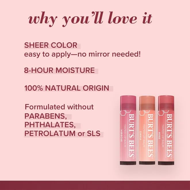 Tinted Magnolia Lip Balm, 0.15 Oz - Moisturizing Lip Care With Moofin Wooden Comb, Magnolia Lip Balm With A Hint Of Color (Pack Of 1)