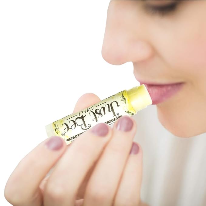 100% Natural Beeswax Lip Balm with Organic Oils (Sweet Honey, 4 pack)