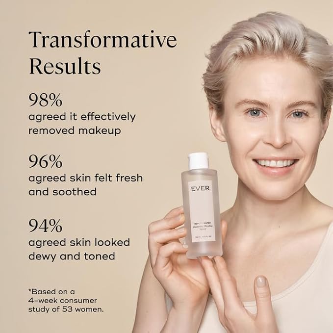 EVER Beauty Water - Cleansing Micellar Water, Eye Makeup Remover, Rose Water Cleanser, Sensitive Skin Water Makeup Remover