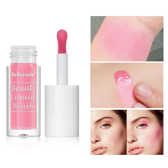Liquid Blush for Cheeks Makeup Face Blush, Weightless Cream Formula, Smudge Proof Long-Wearing Pigmented Blush, Natural Look Makeup Face Blushes, Shimmer Finish, Dainty - 08# Pink dating