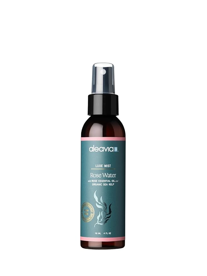 Aleavia Organic Rose Water Spray for Face - All-Natural, Hydrating Luxe Face Mist and Toner - Nourishing and Anti-Aging Prebiotic Formula for All Skin Types - Vegan & Cruelty-Free - 4 oz (118 ml)