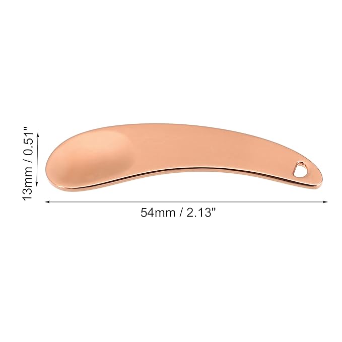 VOCOSTE 4 Pcs Makeup Spatula Mini Spoon, Eye Cream Massage Sticks Beauty Scoop, for Facial Cosmetic Face Cream, Moon Shape 2.13"x0.51", Rose Gold Tone